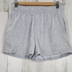 Gray Athletic Shorts with Elastic Waistband